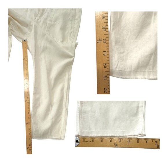 Nili Lotan Luna‎ Pants, Size 8,  Eggshell-white, Cotton And Linen-blend - Picture 13 of 14